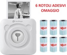 PeriPage Mini A6 - MINI STAMPANTE TERMICA BLUETOOTH, BIANCA (6 ROTOLI OMAGGIO)