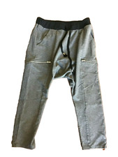 Gianni Lupo pantalone tuta uomo cavallo basso cotone elastico harem pants size L