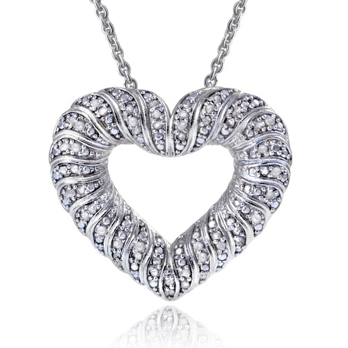 Collana cuore onda diamante