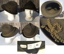 CAPPELLO DA UOMO ALL'ALPINA IN FELTRO E CORDELLINO VERDE TAGLIA 62 - COME NUOVO