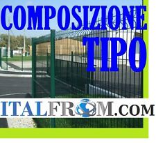 RECINZIONE RETE METALLICA CANCELLATA MODULARE  VERDE- H 150 cm- 20mt LINEARI
