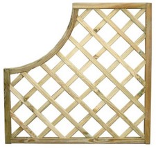 PANNELLO GRIGLIATO PINO IMPREGNATO MOD.35 CM.90X90H ANGOLARE