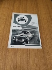 1952 FIAT 8V 2 POSTI SPORTS CAR VINTAGE  AD PUB