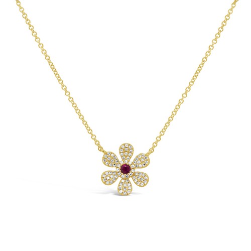14k oro giallo diamante - diamante, rubino