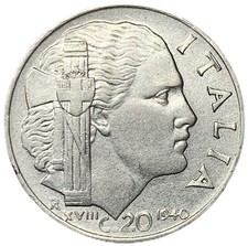 20 CENTESIMI 1940 XVIII -