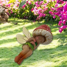 Fairy Garden Sleeping Fata Figurine Artigianato Fungo della foresta Elfo Pixie