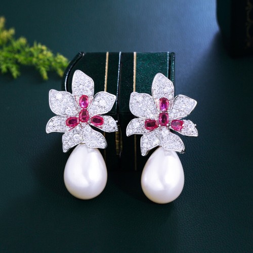 Orecchini donna fiori argento