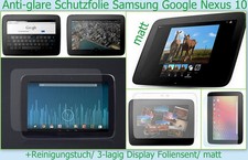 2 x antiriflesso antiriflesso per Samsung Google Nexus 10 Tab protezione display pellicola opaca