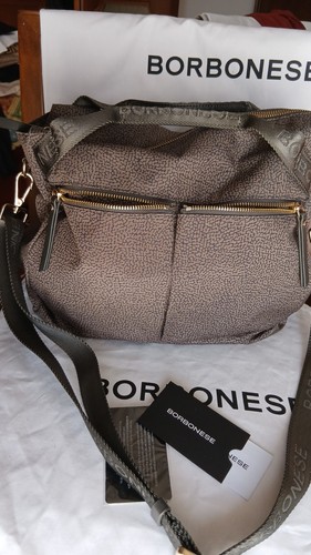 Borbonese borsa hobo tortora - borbonese,