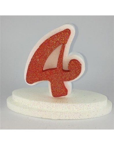 Numero rosso polistirolo - numero, 4