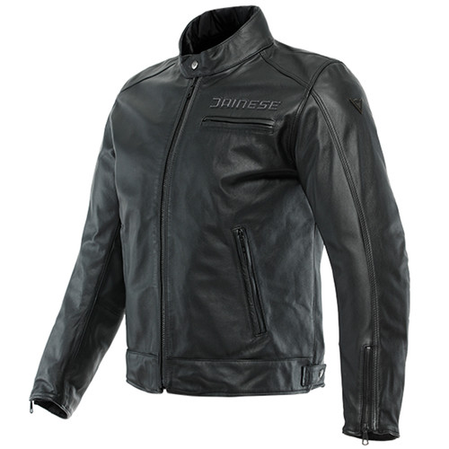 Giacca moto pelle nera - in,