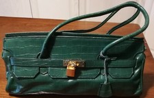 BORSA BAGUETTE DI PELLE VERA STAMPATA FODERATA - CON MANICI IN PELLE