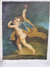 Quadro angelo Cupido Dipinto a mano Olio su Tela 40x50CM compreso telaio Firmato