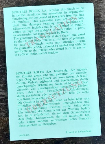 Rolex translation leaflet - rolex,
