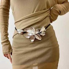 Cintura donna nuova fiori oro