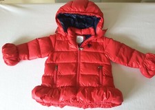 Piumino North Sails  bimba rosso ciliegia con balze sul fondo 18/24 mesi nuovo