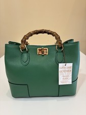 Borsa Donna Pelle Verde Manico