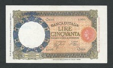 Italy Lire 50 BB +/q SPL LUPA CAPITOLINA Decr. 29-04-1940 !!!!