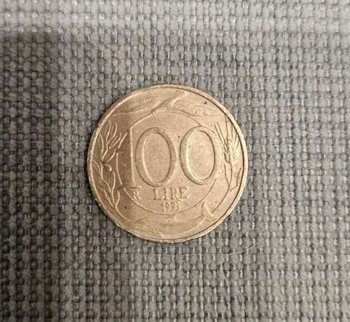 Moneta 100 lire italiana - moneta,