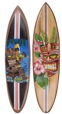 2 Tiki Decorazione Tavola Surf 100cm Con Hawaii Cocktail Strand Motivo da Serva