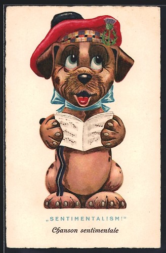 Cartolina artista cane - d'artista,