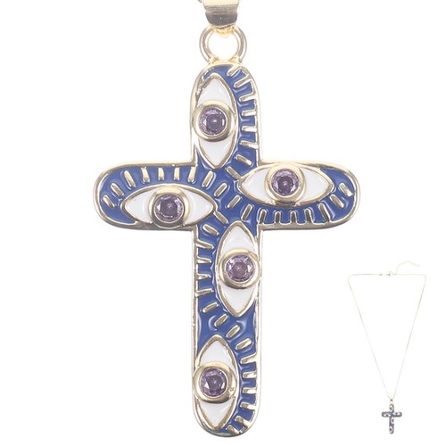 Sweater chain cross pendant - ,