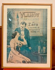 QUADRO PUBBLICITARIO VINTAGE VLAHOV MARASCHINO DI ZARA ORIGINALE