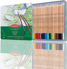 Academy Set Di 24 Matite Colorate Acquerellabili Sfumabili in Custodia Di Metall