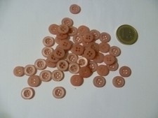 45 BOTTONI CAMICIA 4 FORI RESINA COLOR  ROSA ANTICO OPACO DIAMETRO 1,1 CM