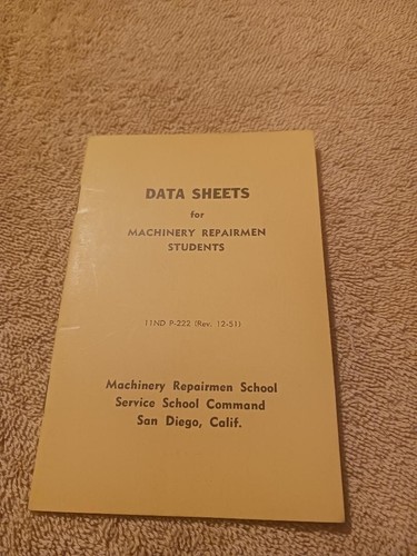 Data sheets for machinery - data,
