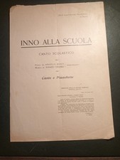 Inno Alla Scuola Spartito Pianoforte 1921 Autografo 