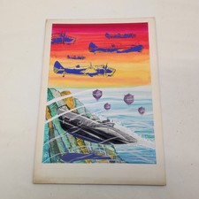 Disegno a tempera aviazione e