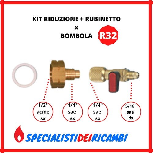 Raccordo riduzione bombola r32 - riduzione,