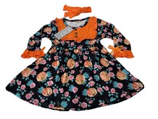 Vestito con volant zucca