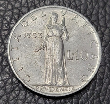1953 Vatican City 10 Lire Coin