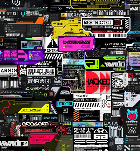 Adesivi decalcomania cyberpunk