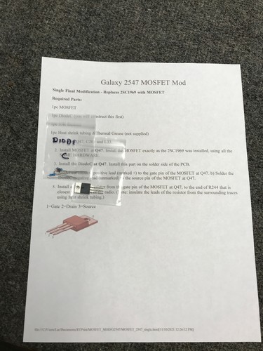 Galaxy 2547 mosfet - mosfet, kit