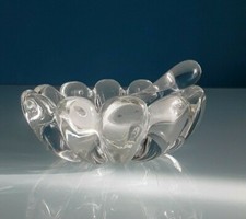 Posacenere vintage con pestello,vetro di Murano, colore trasparente, d. 17,5 cm.