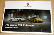 LIBRETTO USO E MANUTENZIONE Porsche 718 Cayman GT4,Porsche 718 Spyder,anno 2020