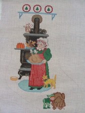 Calza punto ago dipinta a mano