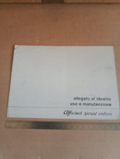 allegato manuale uso manutenzione originale 1981 Alfa Alfasud Sprint Veloce