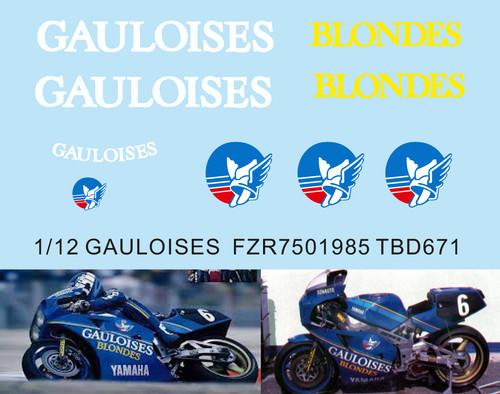 Decals per yamaha fzr - 1/12,