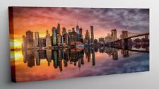 QUADRO MODERNO STAMPA SU TELA QUADRI MODERNI MANHATTAN NEW YORK TRAMONTO  T323