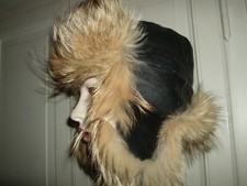 CAPPELLO COLBACCO TRAPPER AVIATORE COYOTE HAT PELLICCIA VOLPE UNISEX 59 UOMO 