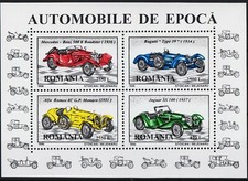 Romania 1996 Auto d'epoca Mercedes-Benz Buggati Jaguar Alfa Romeo Trasporto MNH
