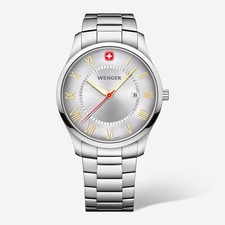 Orologio WENGER Swiss Army 01.1441.136 City Classic quadrante argento 42 mm prezzo al pubblico consigliato $ 175
