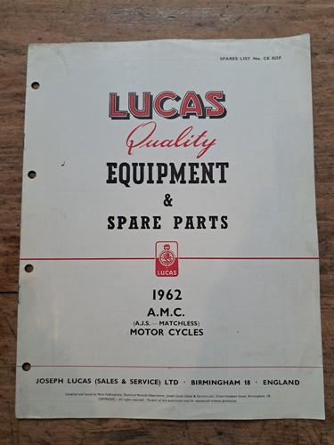 Lucas ricambi matchless - ricambi,