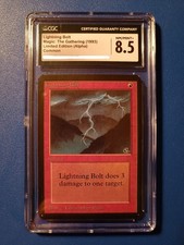 Mtg Magic: The Gathering Lightning Bolt ALPHA NM/MINT Graded 8.5