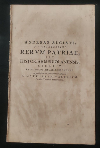 Alciati rerum patriae - alciati,