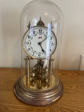Antico orologio vintage Schatz ottone anniversario tedesco sfera pendolo vetro globo